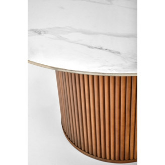 Stół Okrągły Bruno 120cm Halmar | Biały Marmur, Orzech