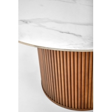 Stół Okrągły Bruno 120cm Halmar | Biały Marmur, Orzech