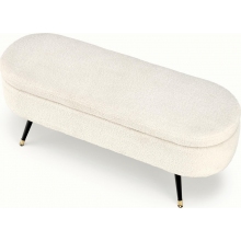Ławka Aveiro Halmar: Tapicerowana, Schowek, 120cm - Kremowa