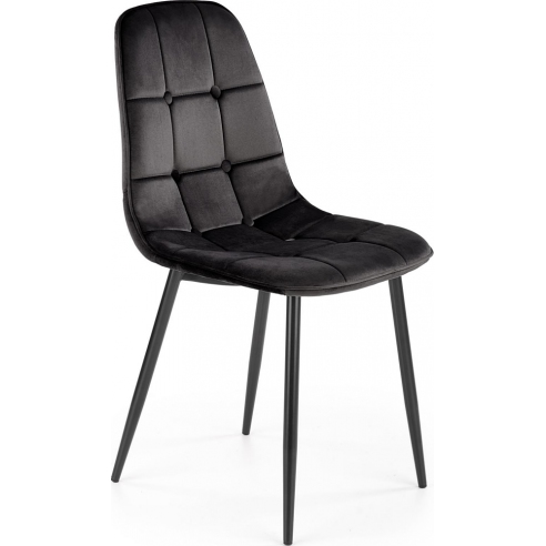 Krzesło welurowe pikowane K417 czarne...