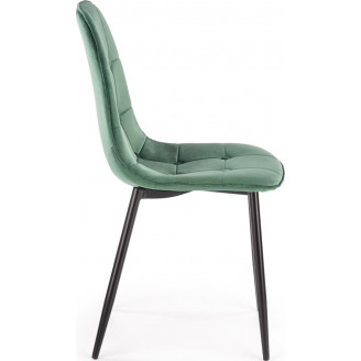 Krzesło welurowe pikowane ciemno zielone K417 Halmar | Elegancki design