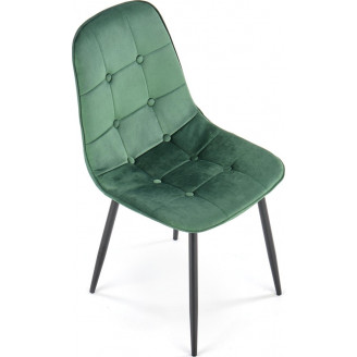 Krzesło welurowe pikowane ciemno zielone K417 Halmar | Elegancki design