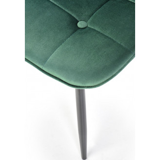 Krzesło welurowe pikowane ciemno zielone K417 Halmar | Elegancki design
