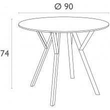 Stół okrągły Max 90cm czarny Siesta