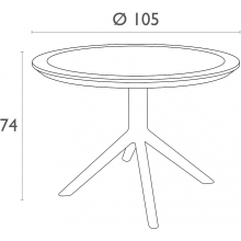 Stół ogrodowy okrągły Sky 105cm oliwkowy Siesta