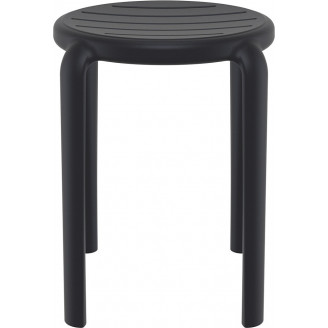 Taboret z tworzywa Tom 45cm czarny Siesta