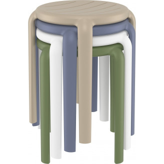 Taboret z tworzywa Tom 45cm czarny Siesta