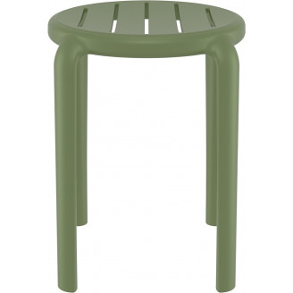 Taboret z tworzywa Tom 45cm oliwkowy Siesta