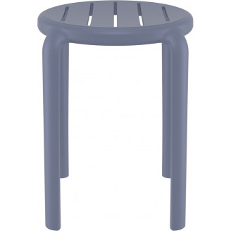 Taboret z tworzywa Tom 45cm ciemny szary Siesta