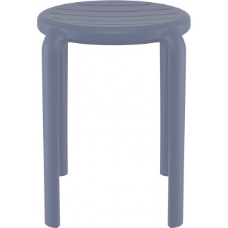 Taboret z tworzywa Tom 45cm ciemny szary Siesta