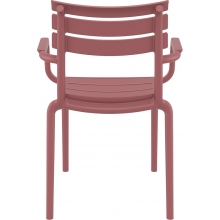 Krzesło ogrodowe z tworzywa Paris różowo-czerwone Siesta