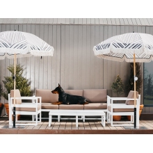 Zestaw mebli ogrodowych z poduszkami Mykonos XL jasny szary/brąz Siesta