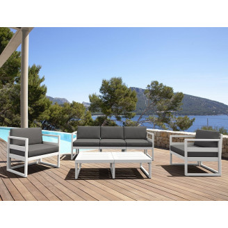 Zestaw mebli ogrodowych z poduszkami Mykonos XL jasny szary/szary Siesta