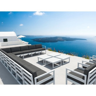 Zestaw mebli ogrodowych z poduszkami Mykonos XXL jasny szary/szary Siesta