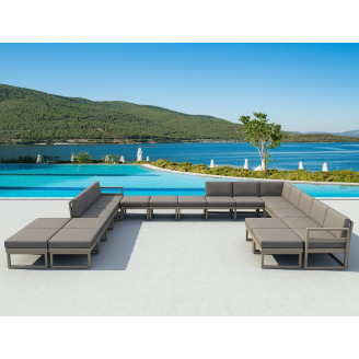 Zestaw mebli ogrodowych z poduszkami Mykonos XXL biały/brąz Siesta