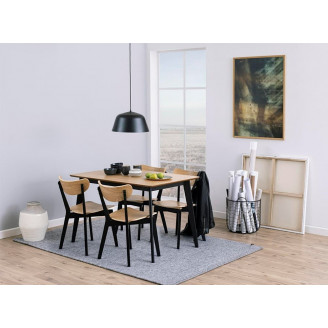 Stół prostokątny loft Roxby 120x80cm naturalny/czarny Actona