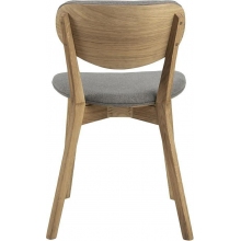 Krzesło drewniane tapicerowane Minsk szary/dąb Actona