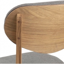 Krzesło drewniane tapicerowane Minsk szary/dąb Actona