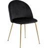 Krzesło tapicerowane ze złotymi nogami Louise czarne Actona