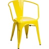 Designerskie Krzesło metalowe z podłokietnikami Paris Arms żółte D2.Design do kuchni i jadalni.