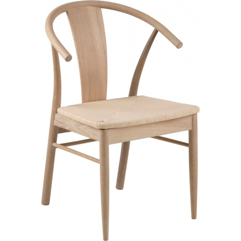 Krzesło drewniane boho Janik dąb naturalny/plecionka Actona