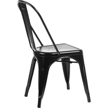 Designerskie Krzesło metalowe Paris czarne D2.Design do kuchni i jadalni.