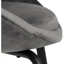 Krzesło welurowe muszelka Julia VIC szare Actona