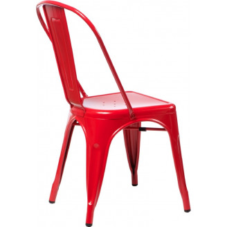Designerskie Krzesło metalowe Paris czerwone D2.Design do kuchni i jadalni.