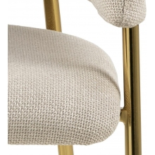 Krzesło tapicerowane muszelka ze złotymi nogami Ann beżowe Actona