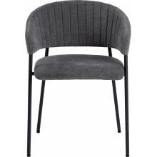 Krzesło tapicerowane muszelka Ann szary/czarny Actona