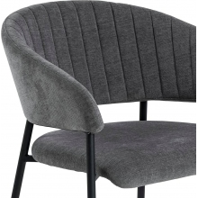 Krzesło tapicerowane muszelka Ann szary/czarny Actona
