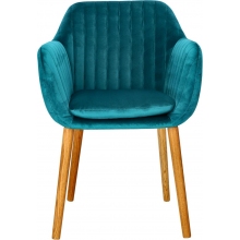 Krzesło welurowe z podłokietnikami Emilia Velvet zielone Actona