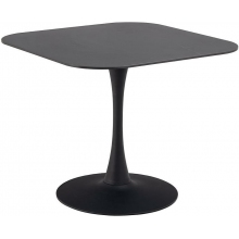 Stół kwadratowy na jednej nodze Malta 90x90cm czarna ceramika / czarny mat Actona