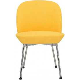 Krzesło tapicerowane Cloe żółty / chrom Intesi 2