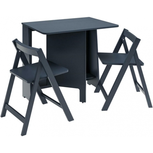 Zestaw stół oraz 2 krzesła składane Ivy granatowe Intesi