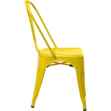 Designerskie Krzesło metalowe industrialne Paris żółte D2.Design do kuchni, kawiarni i restauracji.