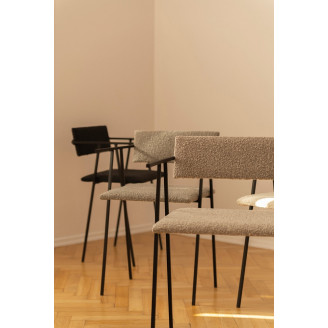 Krzesło designerskie tapicerowane Object058 Boucle black NG Design