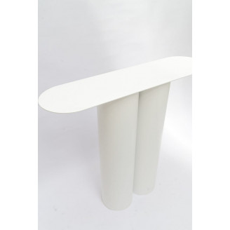Konsola metalowa z owalnym blatem Object096 100x27cm ecru NG Design
