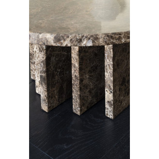 Stolik marmurowy okrągły Object091 70cm brązowy marmur NG Design