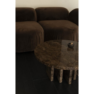 Stolik marmurowy okrągły Object091 70cm brązowy marmur NG Design