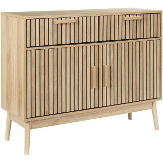 Komoda na nóżkach z lamelami Klaus 100x35cm naturalna Intesi