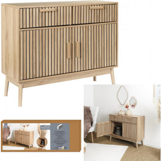 Komoda na nóżkach z lamelami Klaus 100x35cm naturalna Intesi