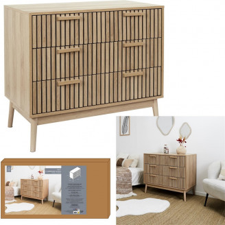 Komoda na nóżkach z lamelami Klaus 90x49cm naturalna Intesi