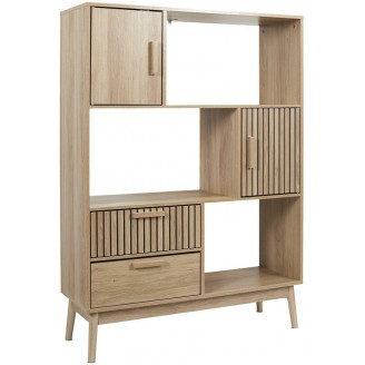 Regał stojący na nóżkach z szafkami Klaus 110x35cm naturalny Intesi