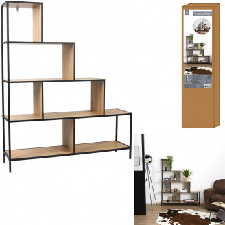 Regał loft na nóżkach Edison 120x30cm naturalny / czarny Intesi