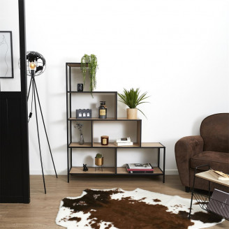 Regał loft na nóżkach Edison 120x30cm naturalny / czarny Intesi