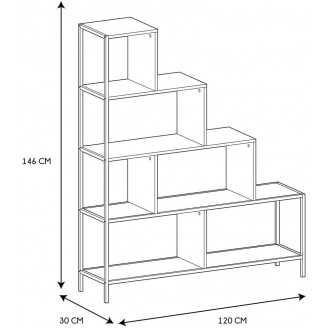 Regał loft na nóżkach Edison 120x30cm naturalny / czarny Intesi