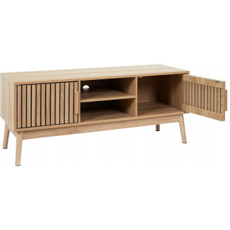 Szafka RTV z lamelami Klaus 117x40cm naturalna Intesi