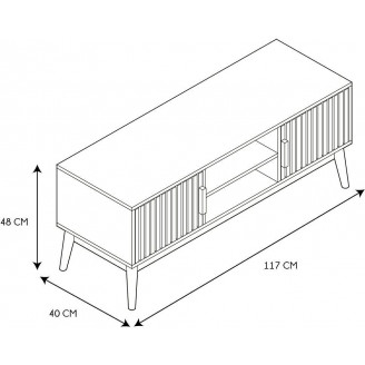 Szafka RTV z lamelami Klaus 117x40cm naturalna Intesi