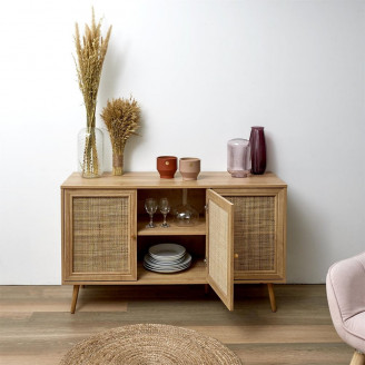Komoda boho na nóżkach Bali 115x70cm naturalna Intesi